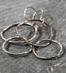 Charlene Hall Designs Moon Earrings with Antique Brass dangles