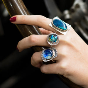 Silver and gemstone rings