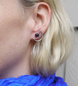 Amethyst Moon Stud Earrings