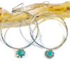 Sterling silver hoop earrings with turquoise