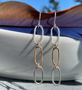 Sterling Silver Minimalistic Earrings with Gold Fill