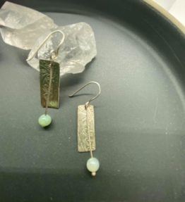 Sterling Silver Ocean Earrings with Opal Beads