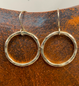 Sterling Hammered Circle Earrings