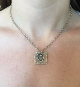 Sterling Hammered Heart Necklace